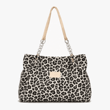 Lynxe - Leopard Print Tote with Chain Detail