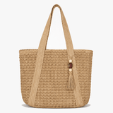 Solenne – Handwoven Straw Tote with Zip Lining