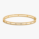 Veluna – Floating Crystal Gold Bangle Bracelet for Women