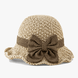 Maeyra – Packable Crocheted Straw Sun Hat with Bow for Women