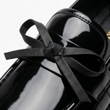 Bowella – Glossy Bow Loafers with Cushioned Platform