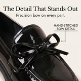 Bowella – Glossy Bow Loafers with Cushioned Platform