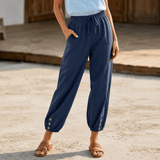 Brezia – Relaxed Fit Cotton Linen Capris for Women