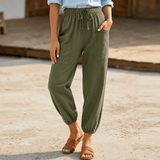 Brezia – Relaxed Fit Cotton Linen Capris for Women