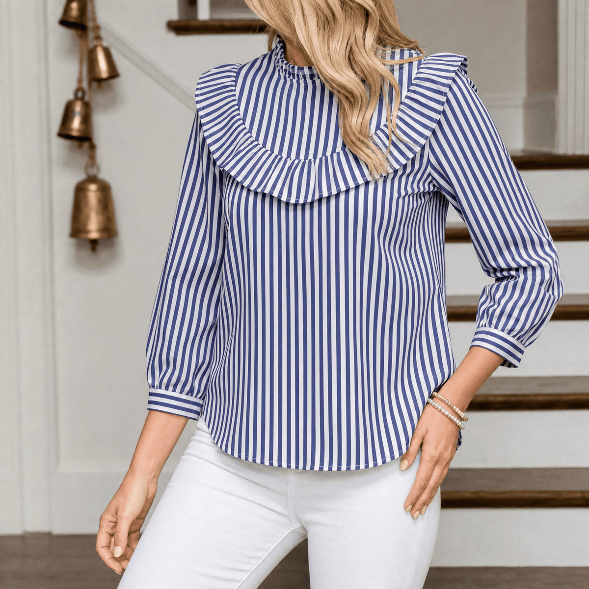 Brindle – Women's Puff Sleeve Gingham Top
