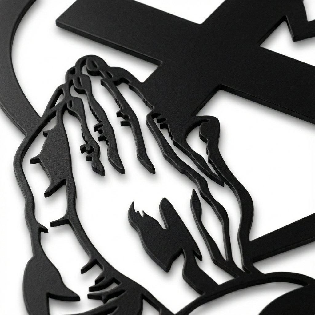 Verita - Christian Heart and Cross Metal Wall Decor