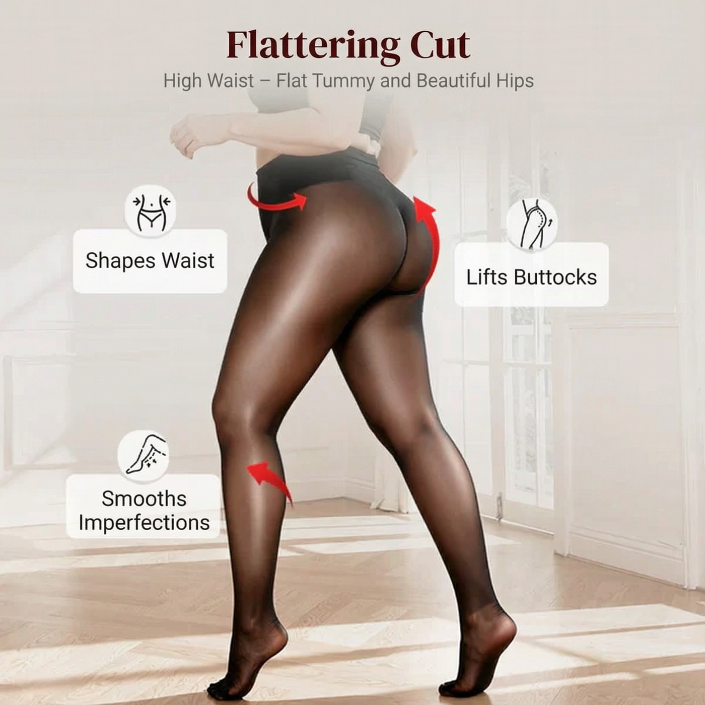 Silkara High-Waist Shiny Pantyhose