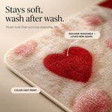 Softhome – Heart Pattern Plush Non-Slip Doormat