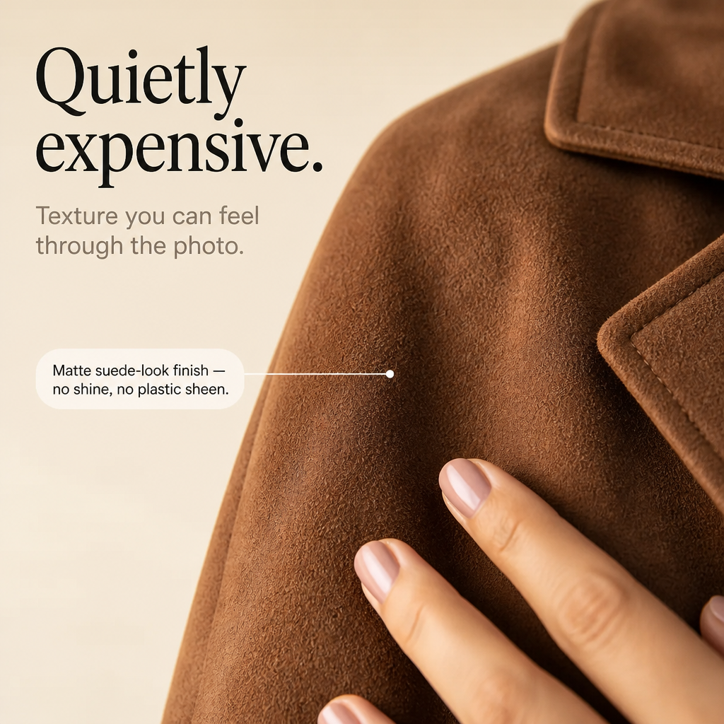 Draperie – Suede Trench That Moves With You, Not Around You