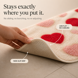 Softhome – Heart Pattern Plush Non-Slip Doormat