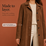 Draperie – Suede Trench That Moves With You, Not Around You