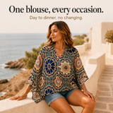Wanderloom – V-Neck Blouse With A Drape That Skims, Not Clings