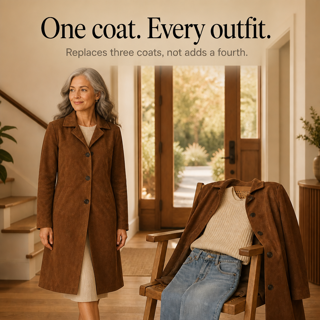 Draperie – Suede Trench That Moves With You, Not Around You