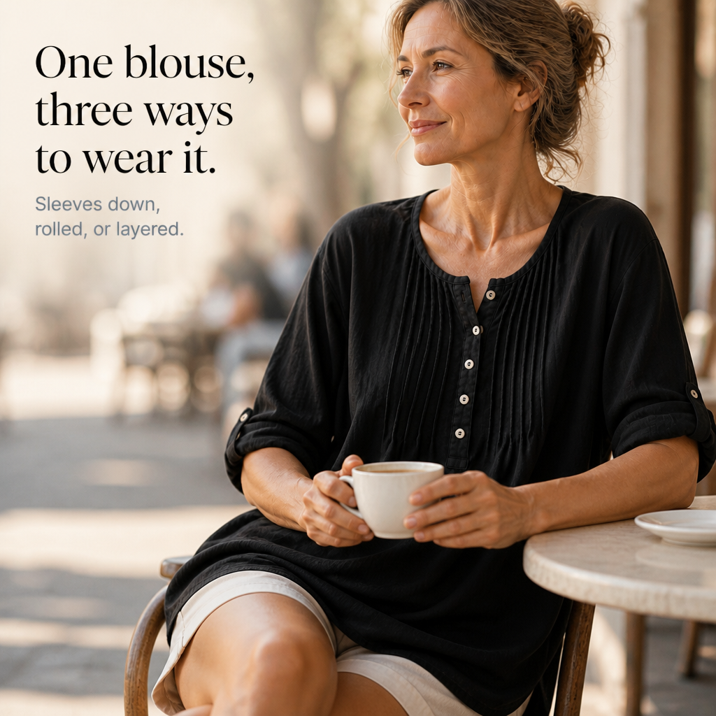 Pleatline – The Tunic Blouse That Skims, Never Clings