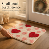 Softhome – Heart Pattern Plush Non-Slip Doormat