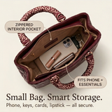 Belaire – Quilted Handbag with Silk Scarf Handles