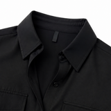 Lunavia – Loose Lapel Button-Down Shirt with Flap Pockets, Wrinkle-Free Long Sleeve Top for Women