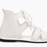 Solvia – Croc-Textured Lace-Up Flat Gladiator Sandals for Women