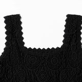 Florelle – Crochet Lace Like Square Neck Tank Top for Summer