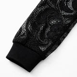 Lacelle – Floral Lace Zip Up Bomber Jacket for Women