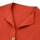 Marelle – Relaxed Fit Linen-Look Button Blouse with ¾ Sleeve