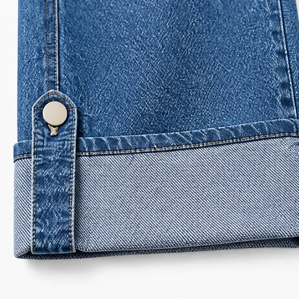 Marielle – Wide Leg Cropped Cargo Jeans with Rope Tie Waist