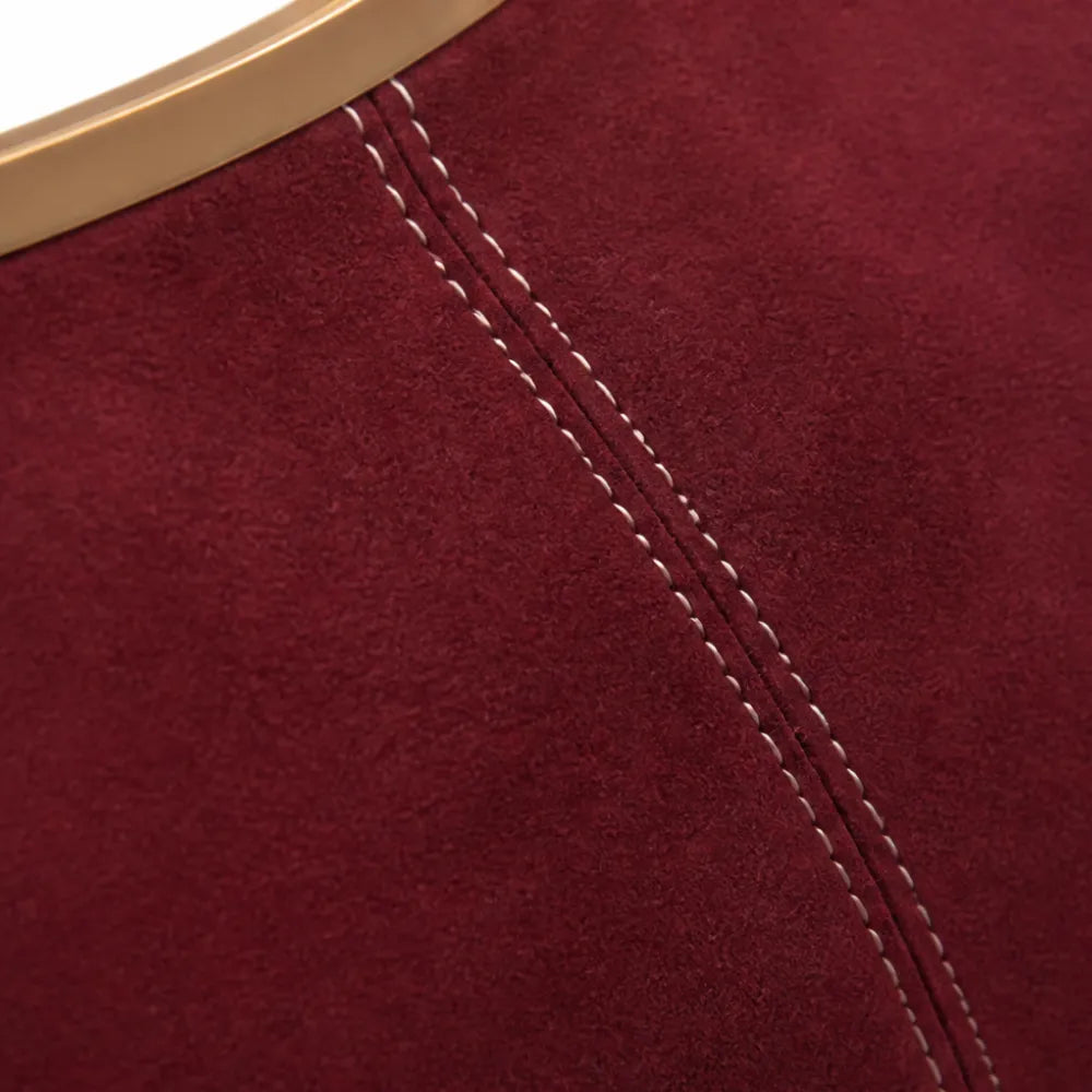 Marelli – Suede-look shell bag with gold tone-frame clasp and crossbody strap