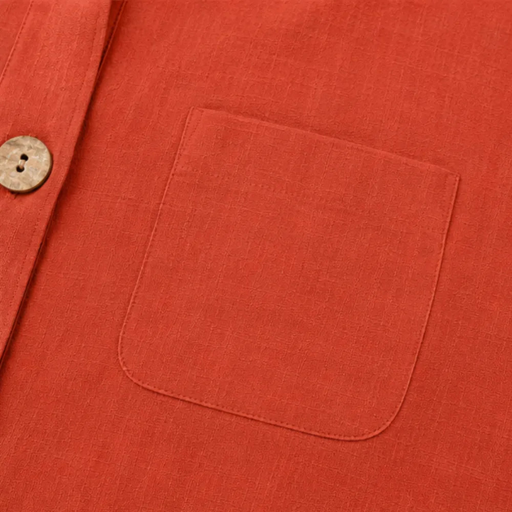 Marelle – Relaxed Fit Linen-Look Button Blouse with ¾ Sleeve