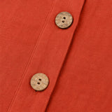 Marelle – Relaxed Fit Linen-Look Button Blouse with ¾ Sleeve