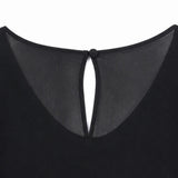 Velora – Rhinestone Look V-Neck Chiffon Like Cape Midi Dress