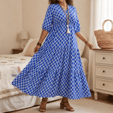 Curvella – Women's Boho Maxi Dress with Pockets