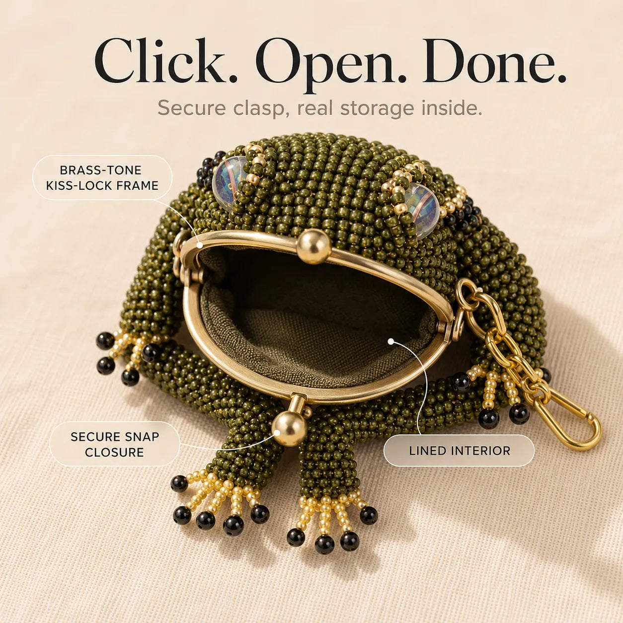 Ribbita – Beaded Frog Coin Purse