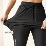 Movella – Stretchy Capri Pants with Zip Pocket for Women