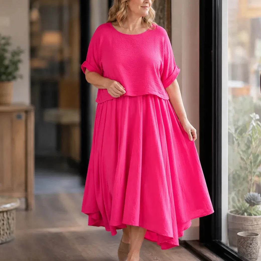 Solene – Effortless Two Piece Linen-Look Skirt Set for Women
