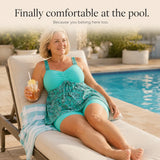 Marelle – Skirted Swim Dress with Built-In Shorts, Ruched Tummy Control
