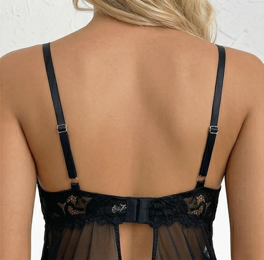 Lunaire – Women's Floral Lace Babydoll Nightgown