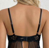 Lunaire – Women's Floral Lace Babydoll Nightgown