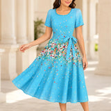 Marveline – Paisley A-Line Midi Dress with Tie Waist