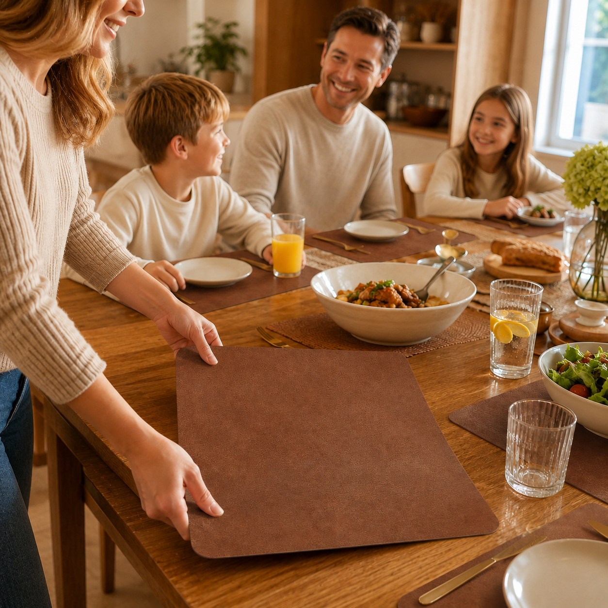 Wearbella – Double-Sided PU Leather Placemats (4-pack)