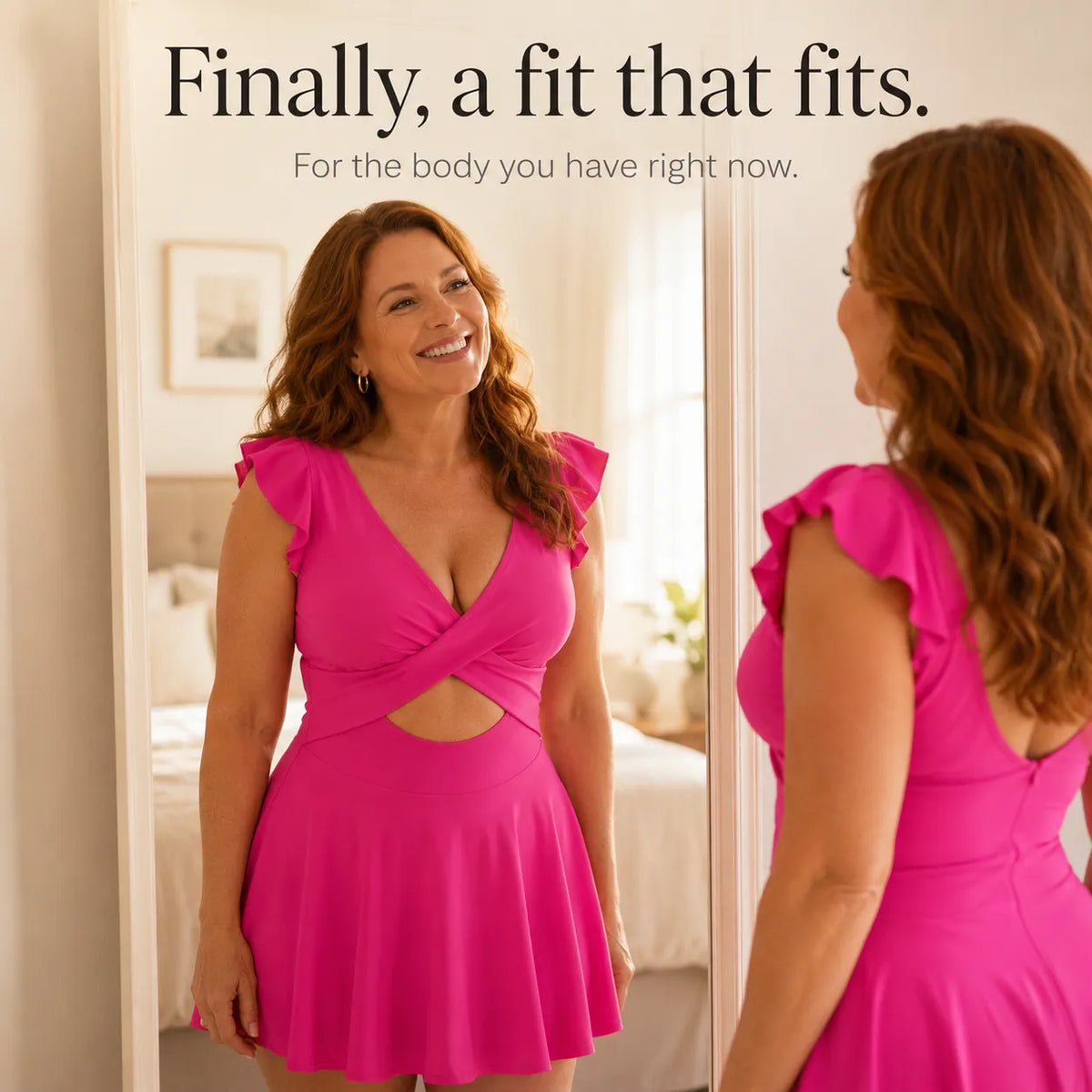 Wearbella – Ruffle Wrap Swimdress with Tummy Control Skirt