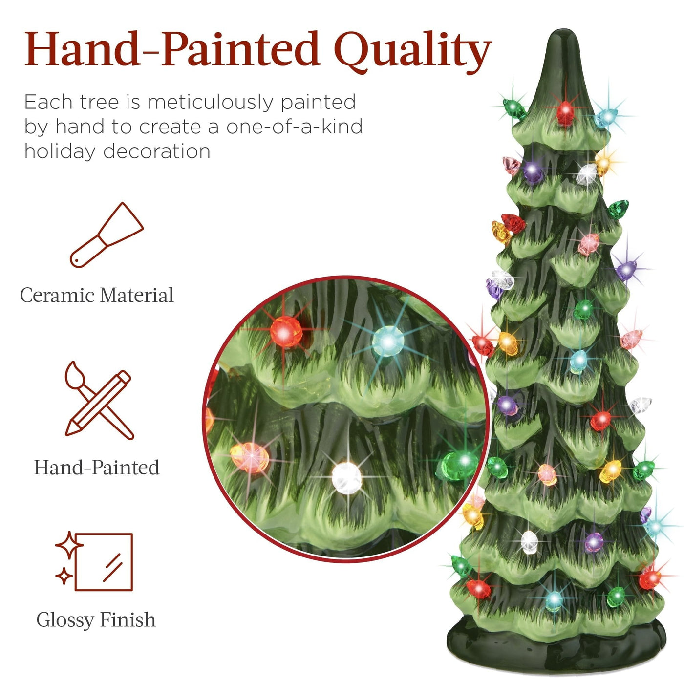 Merrydale - Homemade Ceramic Christmas Tree with LED Lights
