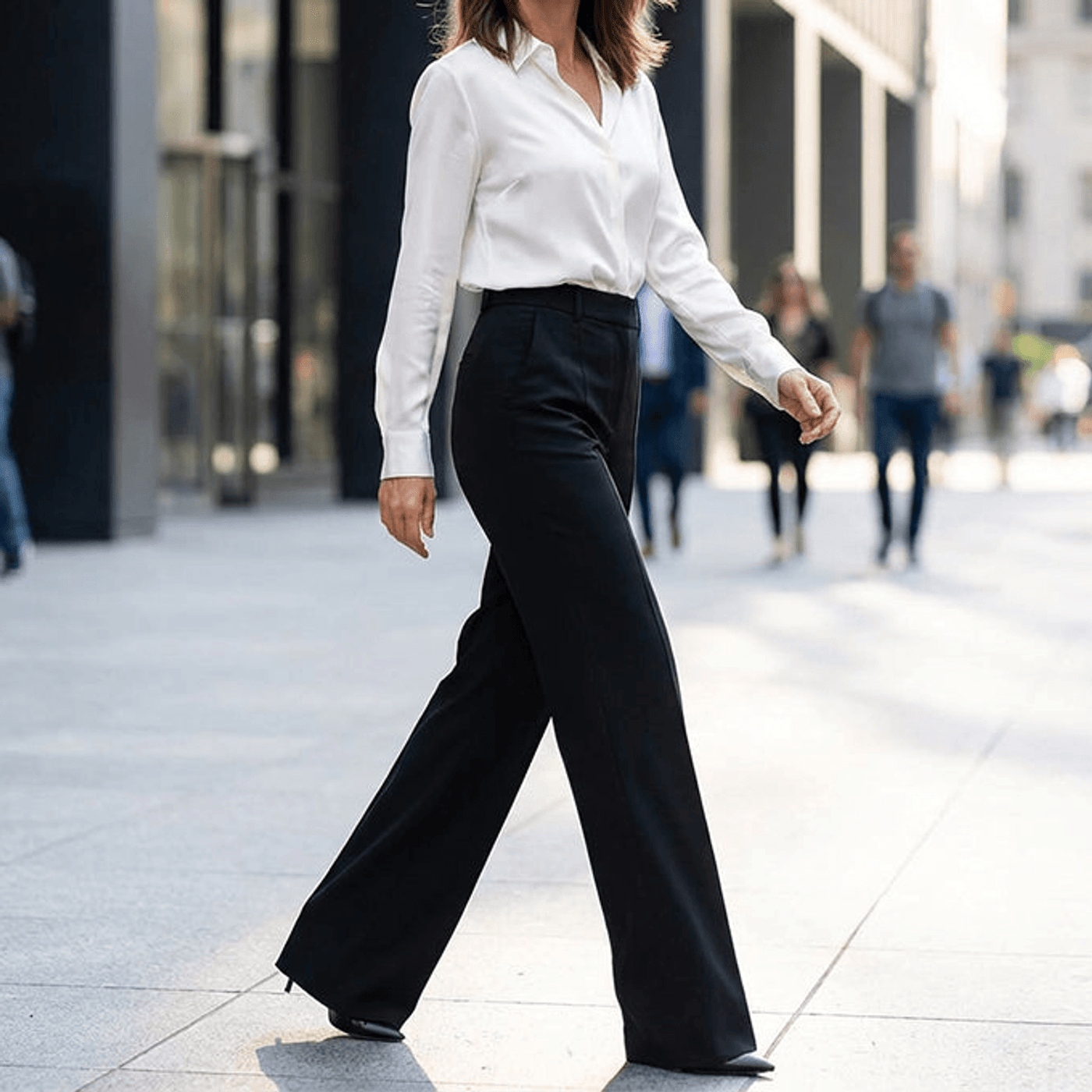 Elara – Women's High-Waisted Wide-Leg Suit Trousers
