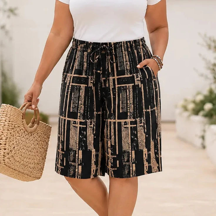 Wearbella – Retro Printed Wide-Leg Summer Shorts for Women