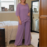 Elowen – Layered Chiffon-like Wedding Guest Pant Set for Women