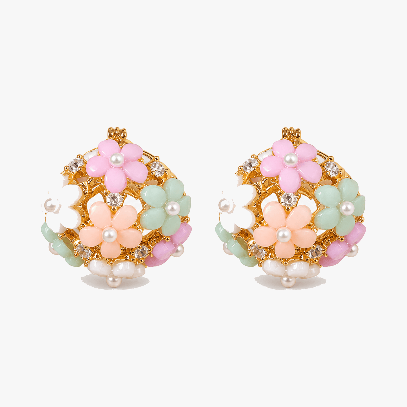 Florelle – Pastel Floral Cubic Zirconia Earrings