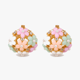 Florelle – Pastel Floral Cubic Zirconia Earrings