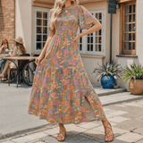 Florenza – Smocked Floral Maxi Dress for Spring