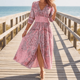 Floressa – Flowy Floral V Neck Maxi Dress