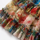 Floressa – Women's Tiered Floral Maxi Dress with Lantern Sleeves