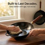 Forgehome – Deep Belly Cast Iron Wok with Lid